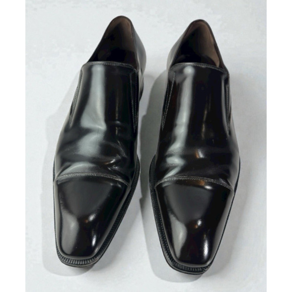 Caporicci Other - Caporicci Made in Italy Black Leather Cap-Toe Slip-On Dress Shoes Men’s 8.5 G